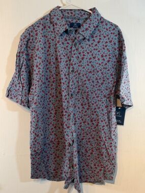 George Men's Knit Button-up Short Sleeve Shirt_NWT